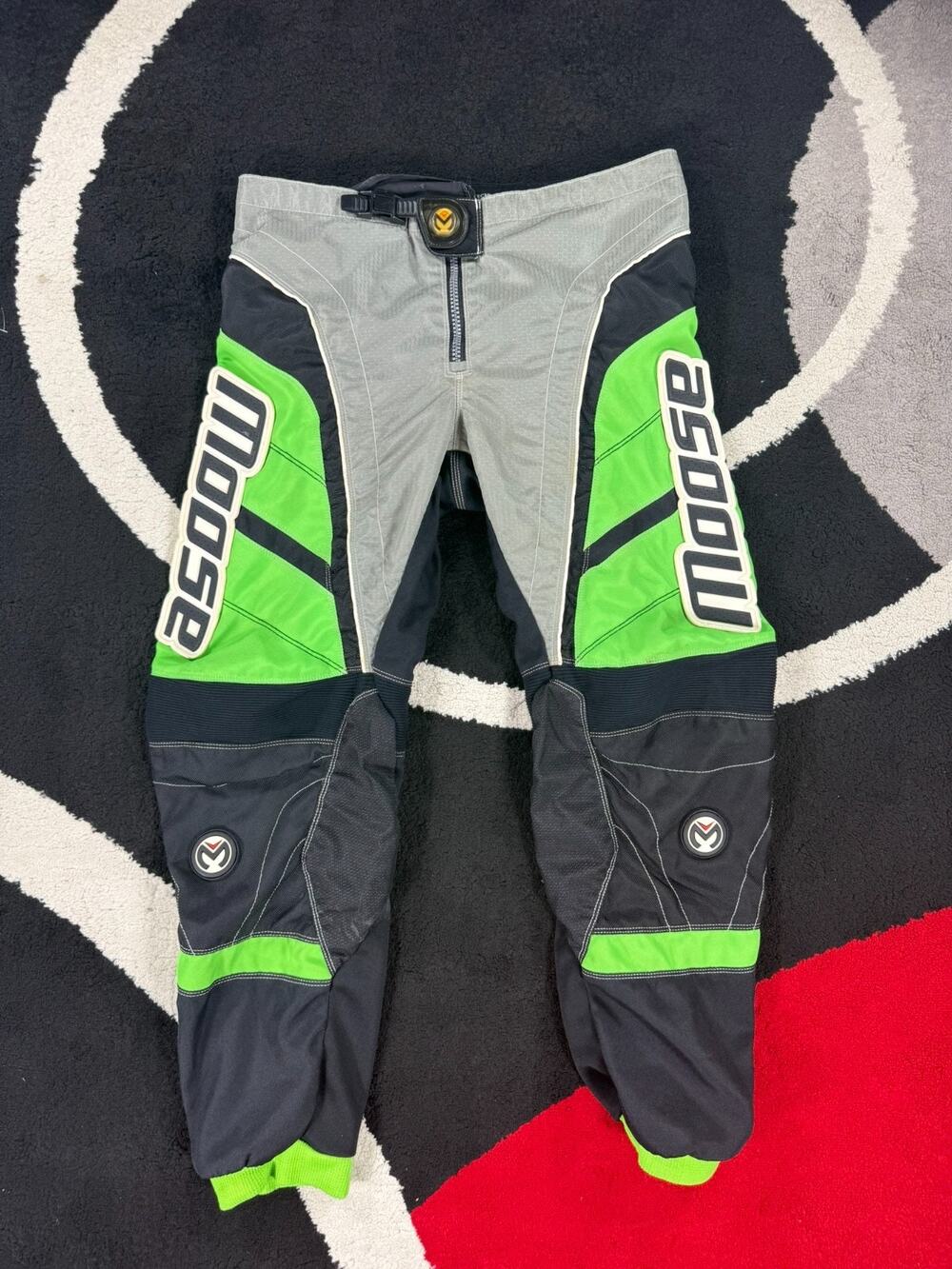 MOOSE Racing Pants Mens 36x28 Green Black M1 Motorcross Padded Riding Dirt Bike